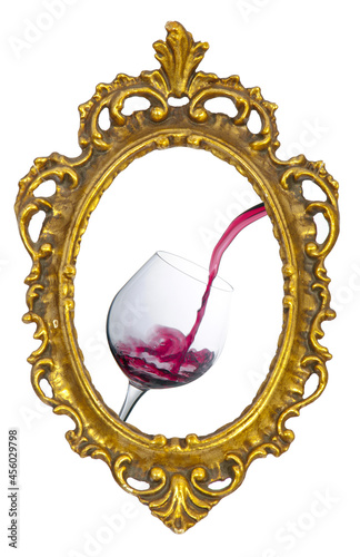 Bicchiere di vino in cornice photo