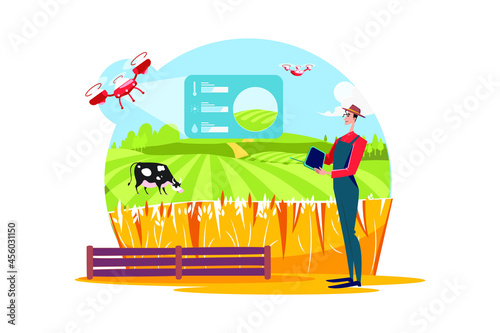 Farmers use remote sensing on the farm to collect data to research and develop their farm