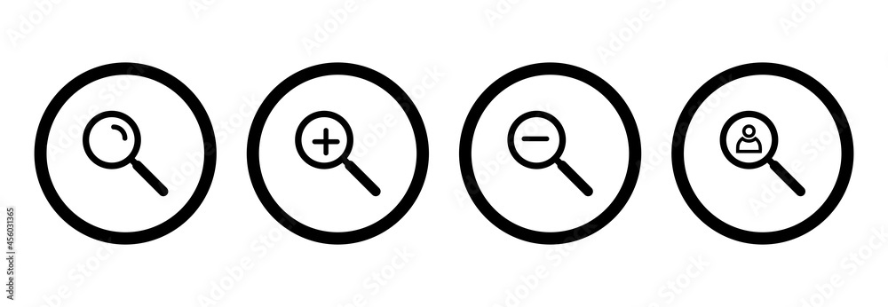search icon, zoom icon, find contact icon, search symbol vector search icon, zoom icon, find contact icon, search symbol vector