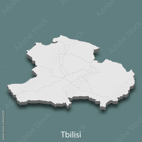 3d isometric map of Tbilisi is a city of Georgia