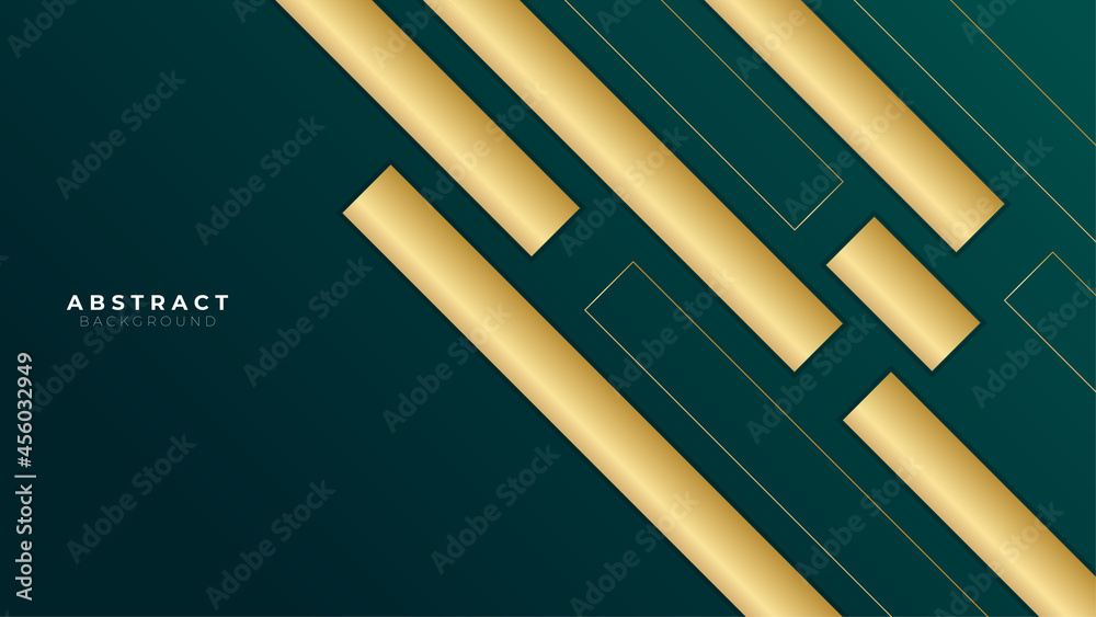 Abstract background in dark green and gold color. Modern corporate tech concept background vector