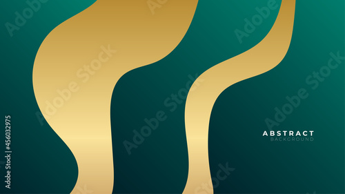 Abstract background in dark green and gold color. Modern corporate tech concept background vector