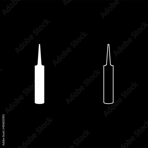 Sealant Silicone Polyurethane foam icon white color vector illustration flat style image set