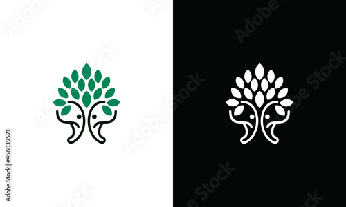Tree Human Creative Concept Logo Design Template