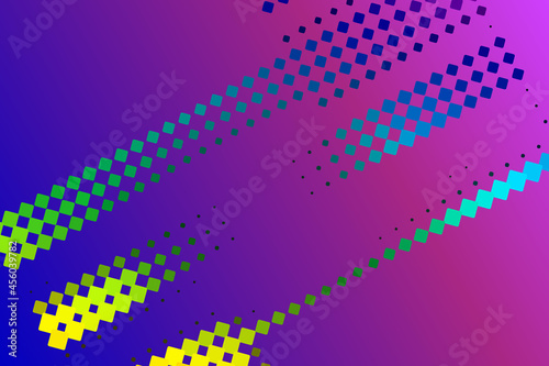 Diagonal design of geometric elements with gradient. Colorful gradient background.