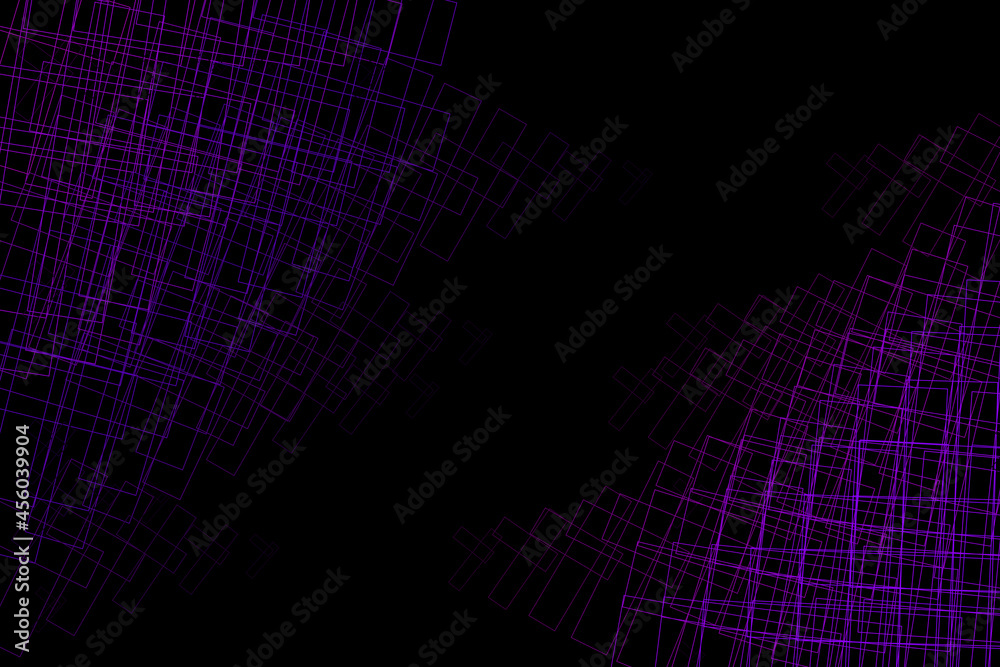 Obraz premium Dark background illustration with purple line geometries. Diagonal copy space design.