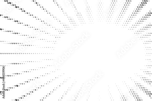 Black halftone texture on white background. Central space for text.