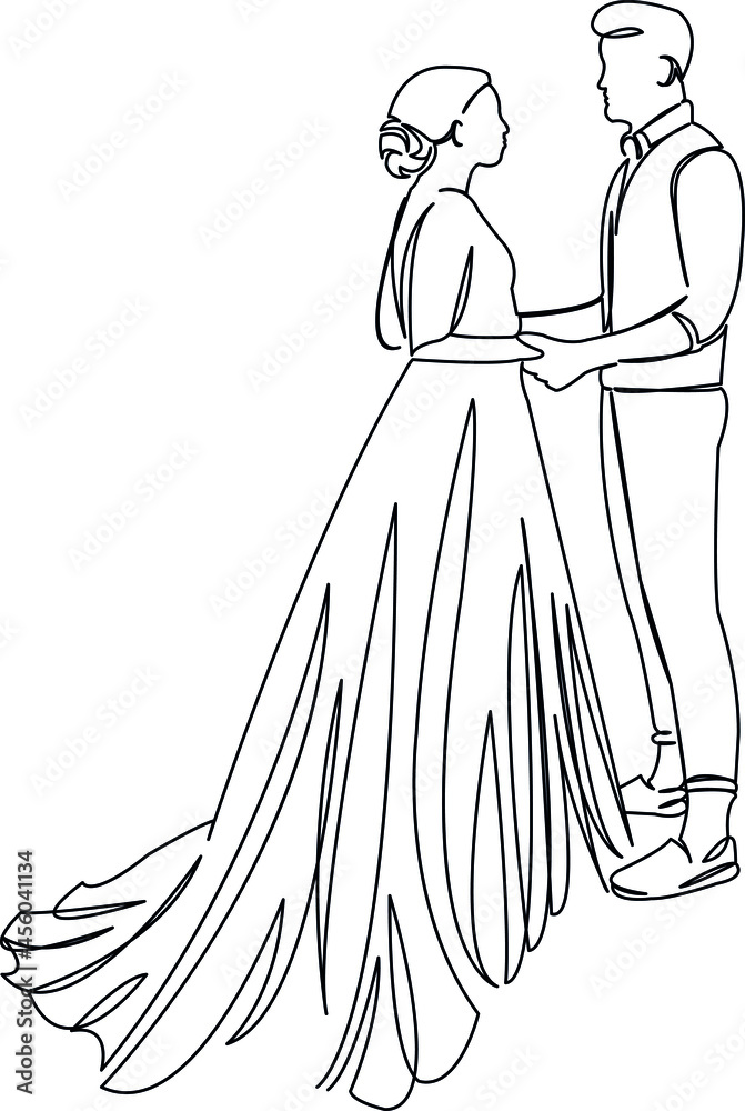 bride and groom modern wedding