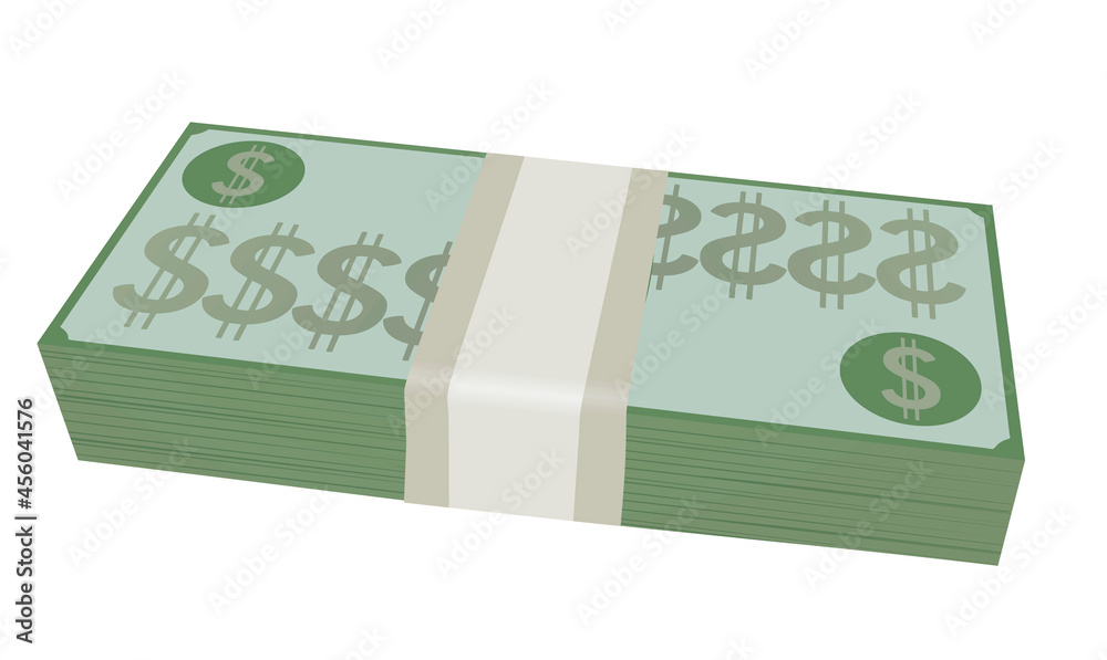 Fototapeta premium Pile of US dollars. vector