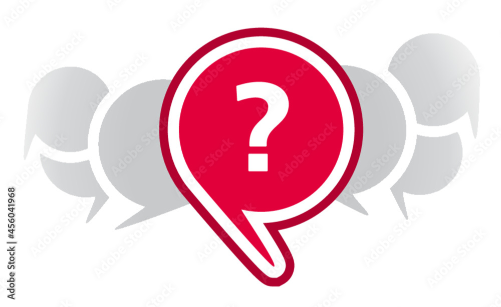Icon: FAQ | Häufig gestellte Fragen | Sprechblasen mit hervorgehobener Frage | Umfrage Icon Icon: FAQ | Häufig gestellte Fragen | Sprechblasen mit hervorgehobener Frage | Umfrage Icon