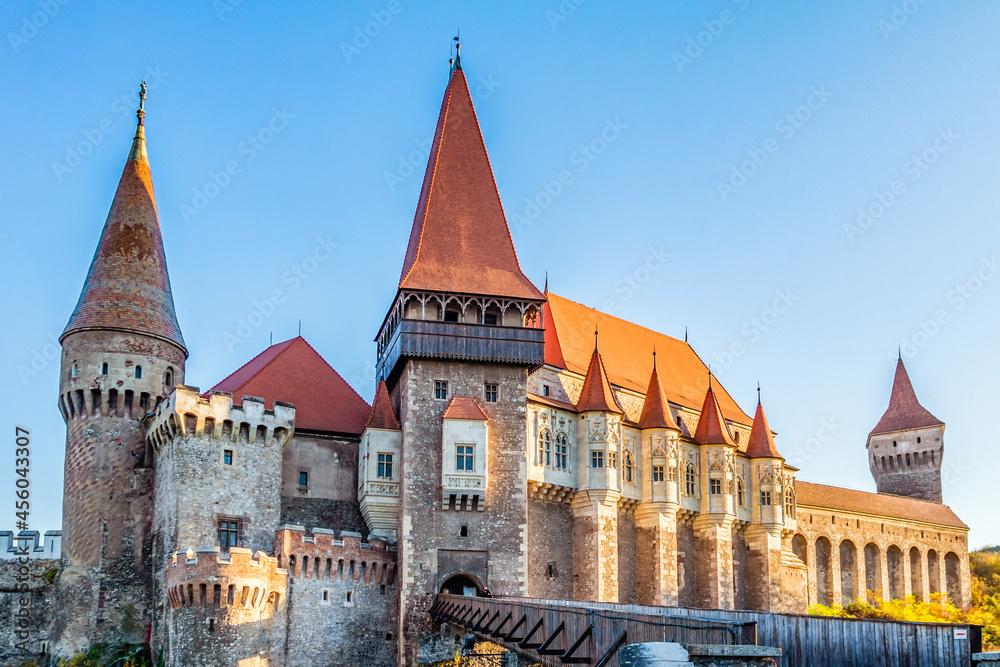 Medieval Hunyad Corvin castle in Transylvania region, Romania