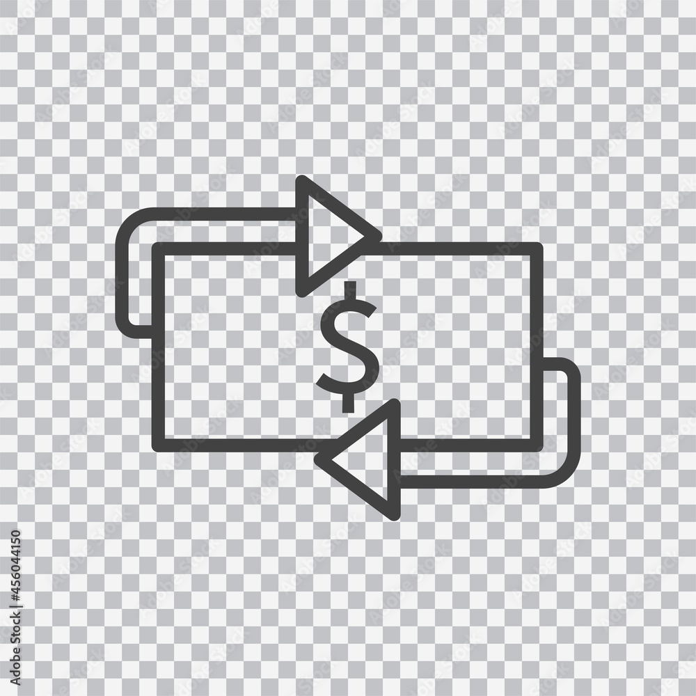 Money exchange icon isolated on transparent background. Vector Illustration. Money exchange icon isolated on transparent background. Vector Illustration.