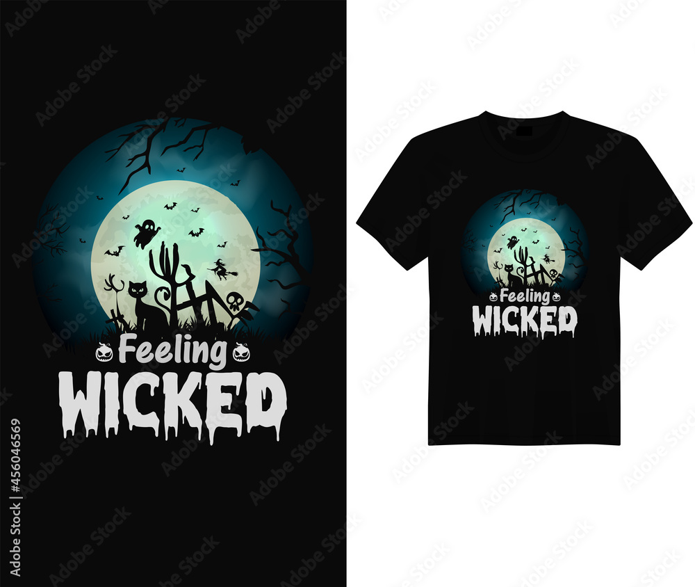 Feeling wicked scary t shirt design/halloween
