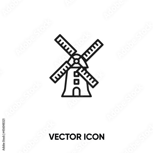 Water mill vector icon. Modern, simple flat vector illustration for website or mobile app.Farm symbol, logo illustration. Pixel perfect vector graphics 