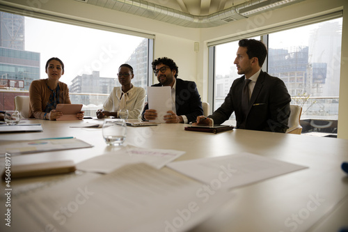 Business people brainstorming in conference room