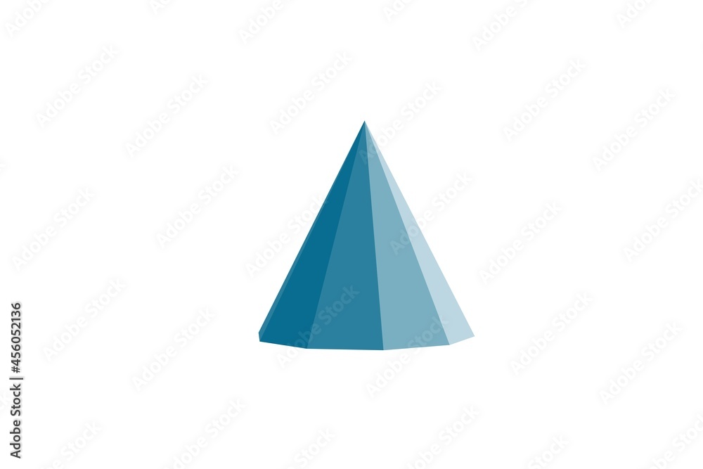 figure in the form of a 10 sides pyramid 3d rendering white background figure in the form of a 10 sides pyramid 3d rendering white background