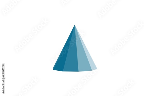 figure in the form of a 10 sides pyramid 3d rendering white background