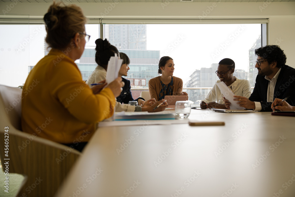 Business people brainstorming in conference room