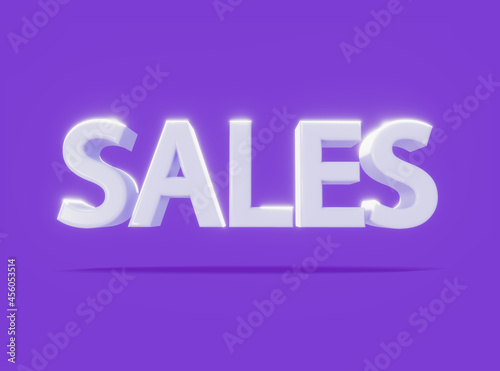 3D Sales - Purple Wallpaper with Text Sign for Shop Window