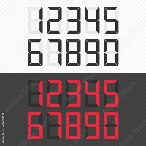 Calculator digital numbers set. Electronic figures. Vector illustration EPS 10.