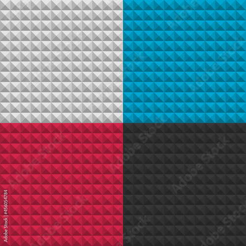 Pyramids seamless pattern. Vector pattern acoustic black foam. Geometric dark vector background. Cubes texture. Illustration EPS 10.