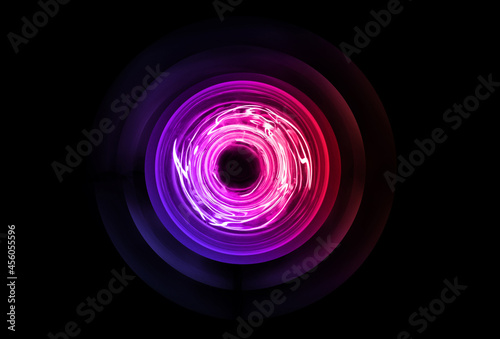Magic sound wave with pink , red and purple light