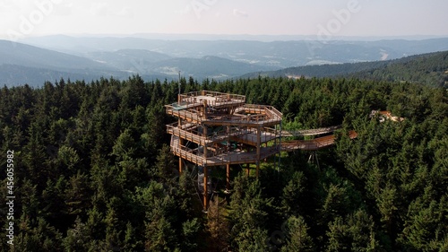 The Valaška trail with a view of the countryside in Czech Republic