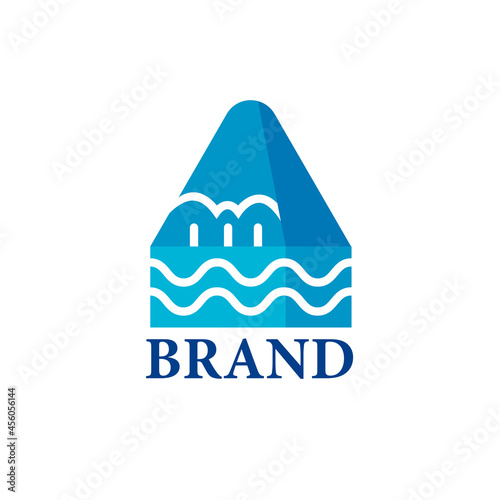 Mountain logo in blue color