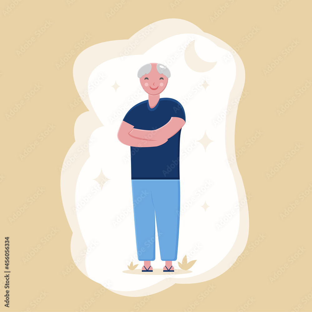 grandpa illustration full of joy grandpa illustration full of joy