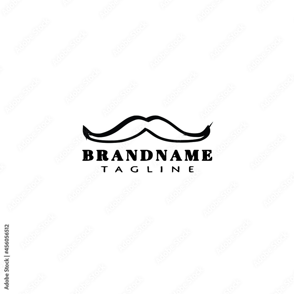 mustache cartoon logo icon design template black cute illustration mustache cartoon logo icon design template black cute illustration