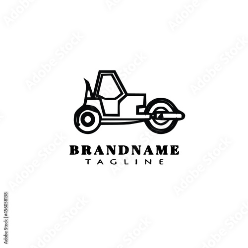 steamroller cartoon logo icon design template vector illustration
