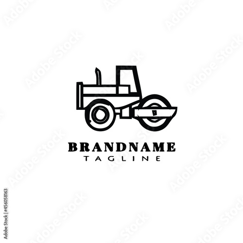 steamroller cartoon logo icon design template isolated illustration
