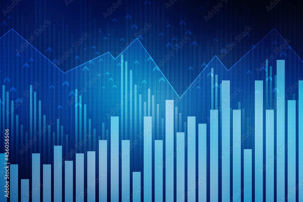 2d rendering Stock market online business concept. business Graph 2d rendering Stock market online business concept. business Graph