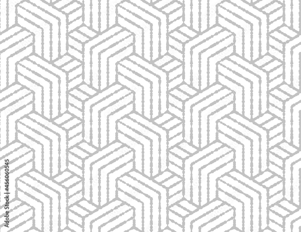 Abstract geometric pattern with stripes, lines. Seamless vector background. White and gray ornament. Simple lattice graphic design.