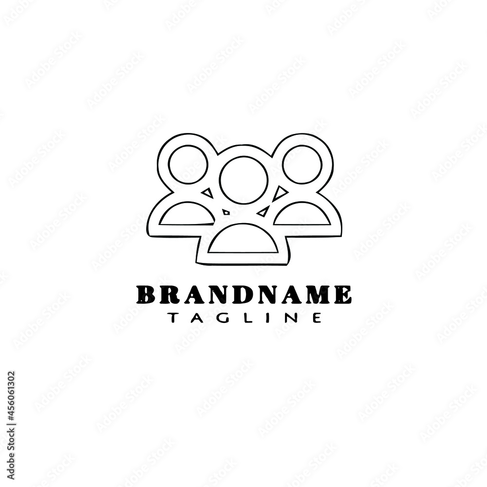 Obraz premium group of businessman logo cartoon design template icon black isolated vector illustration