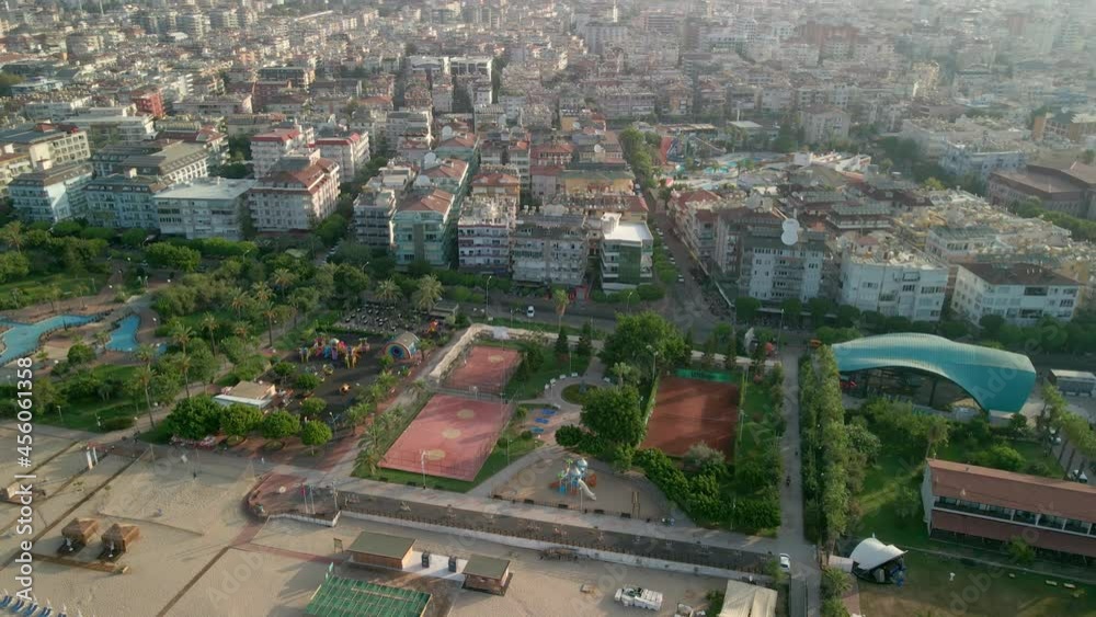 Top view at sunrise on the city of Alanya. Top view at sunrise on the city of Alanya.