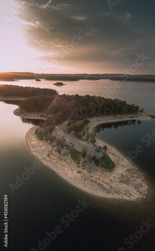 Sunset over lake