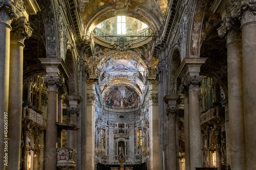 Italy. Liguria. Genoa. The nave of the basilica Nostra Signora Delle Vigne