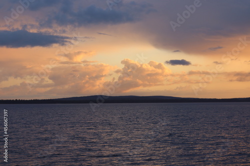 A beautiful sunset over the lake 