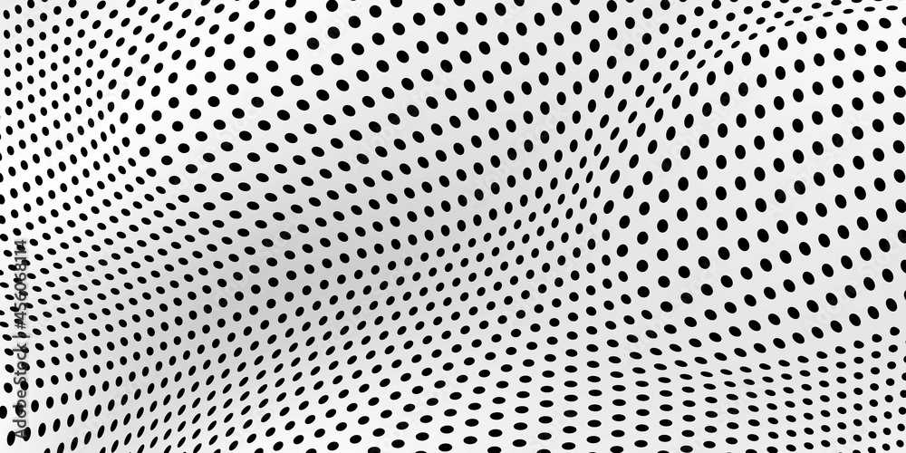 Abstract wave dot halftone pattern, Grid paper background