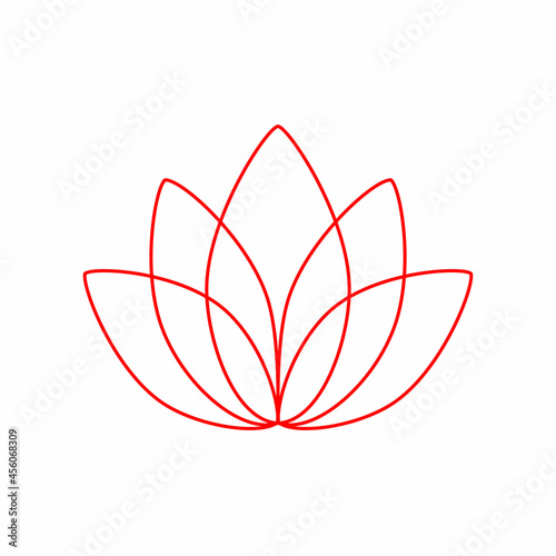 Lotus line style icon, lotos vector logo
