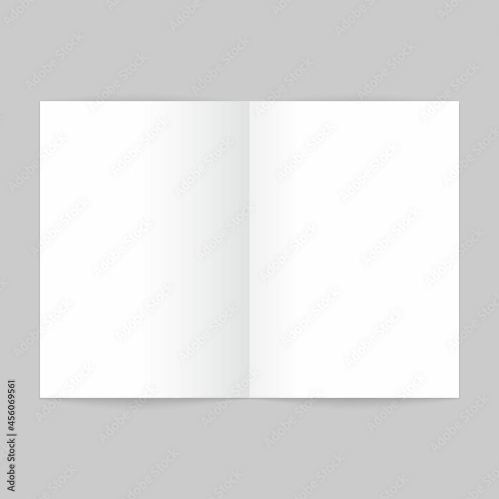 Blank open magazine template. Brochure mockup