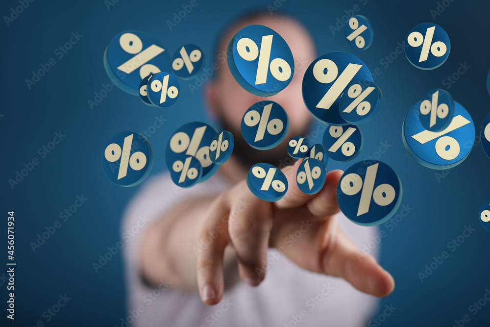 Seasonal sales background with percent discount pattern. 3D Seasonal sales background with percent discount pattern. 3D