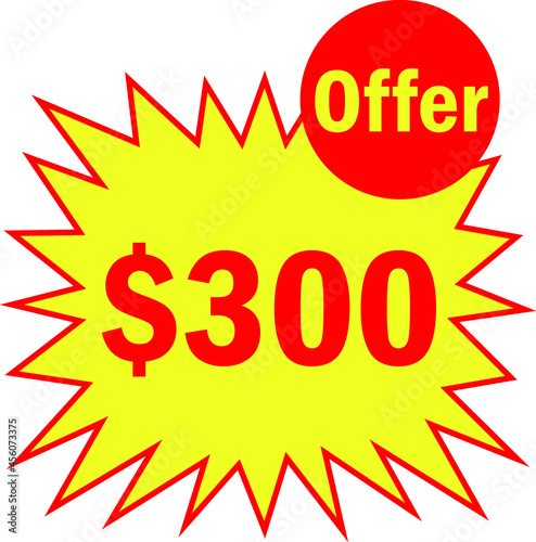 300 dollar - price symbol offer $300, $ ballot vector for offer and sale