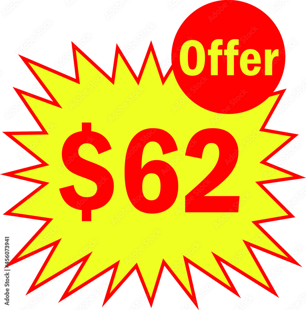 62 dollar - price symbol offer $62, $ ballot vector for offer and sale 62 dollar - price symbol offer $62, $ ballot vector for offer and sale