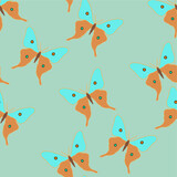 vector pattern with owls and feathers