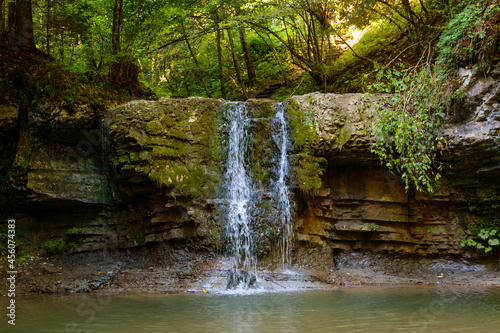 Wasserfäll von Peračica, (Peračiški slap), Friedensweg Brezje (Brezjanska pot miru), Slowenien, 19.08.2021.