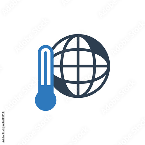 Earth temperature icon - global warming icon