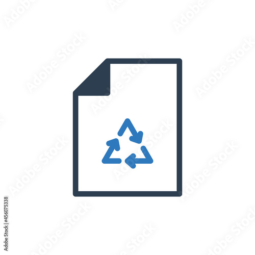 recycling paper icon - Ecology sign symbol