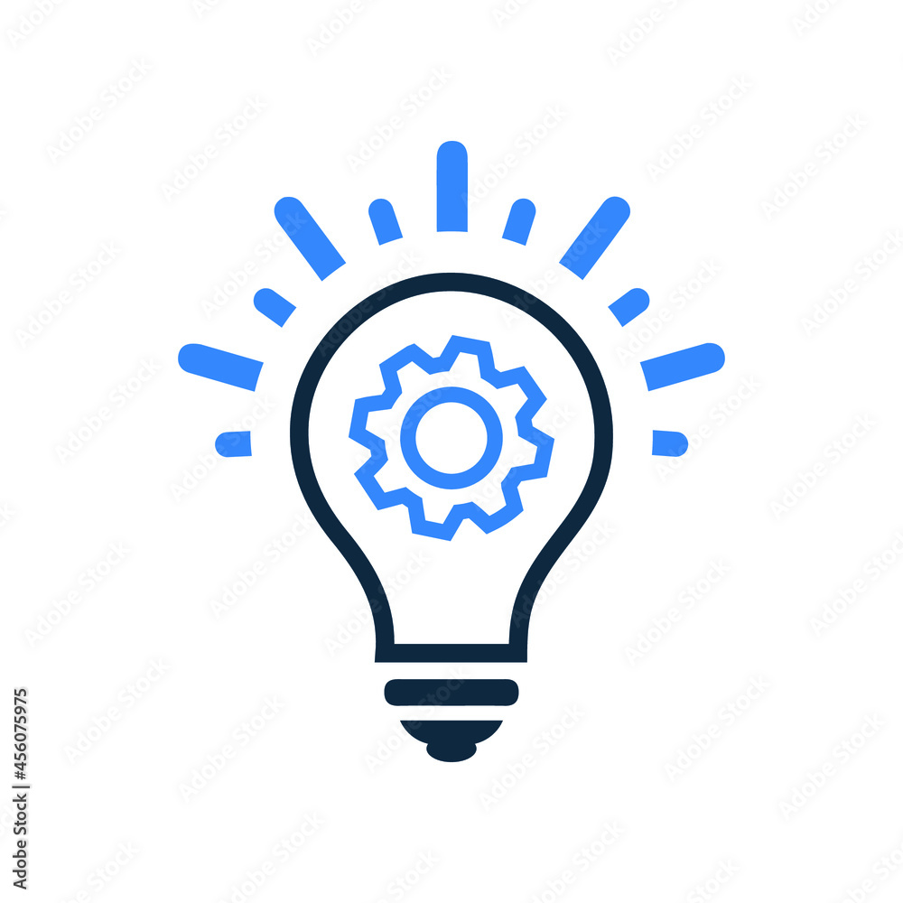 Bulb, gear, optimization icon. Simple vector design. Bulb, gear, optimization icon. Simple vector design.